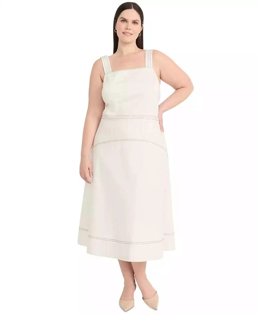 Maggy London Plus Size Cotton Midi Dress Dresses Skirts Free