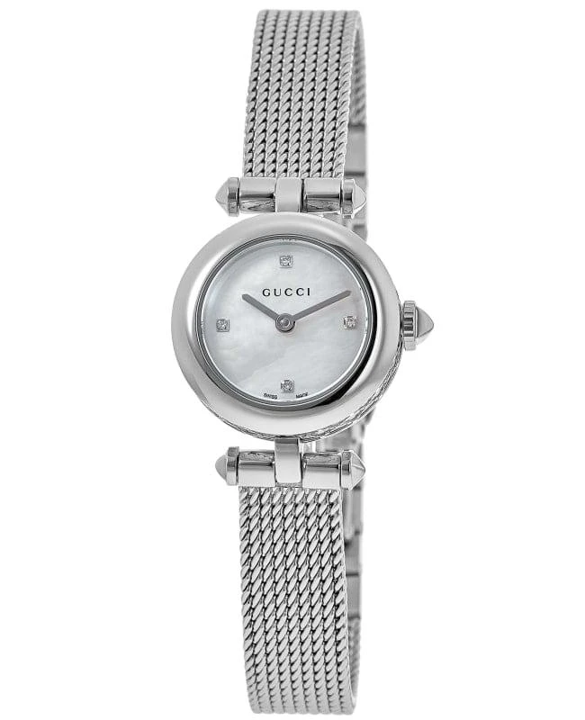 Gucci Gucci Diamantissima Mother of Pearl Diamond Dial Stainless Steel Women's Watch YA141512 1