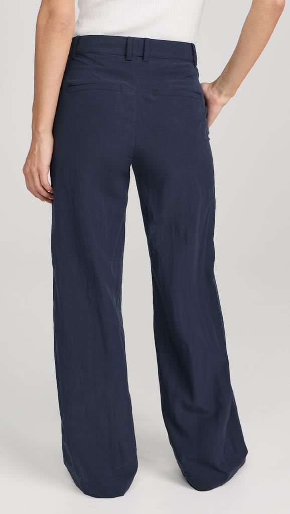 Vince Mid Rise Textured Wide Leg Trousers