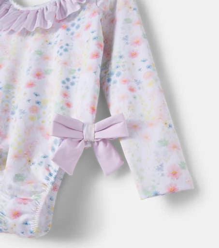 Patachou Bow-detail floral ruffled swimsuit 3