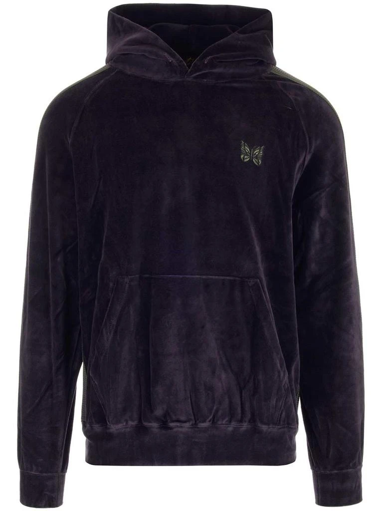 Needles Needles Velour Embroidered Hoodie 1