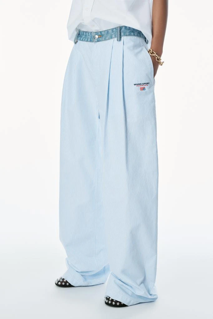Alexander Wang Cotton Oxford Pants with Denim Waistband 3