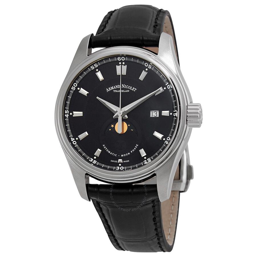 Armand Nicolet MH2 Moonphase Automatic Black Dial Men's Watch A640L-NR-P840NR2