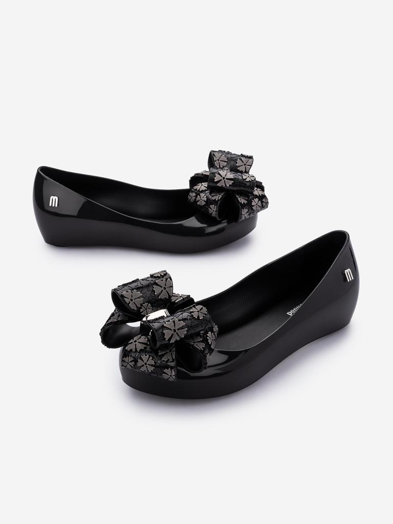 Mini Melissa Girls Ultragirl Sweet XI Ballerinas in Black