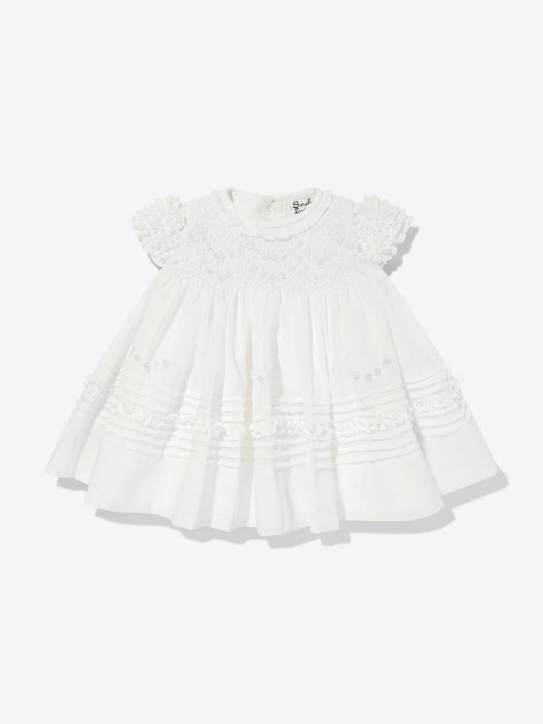 Sarah Louise Baby Girls Dress and Bonnet in Ivory 2