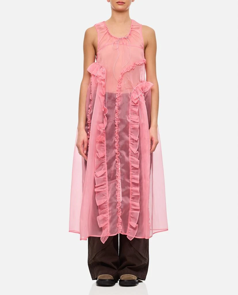 CECILIE BAHNSEN Opal Ruffle Silk Satin Dress 1