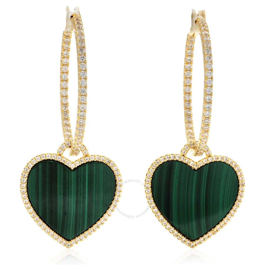 apm Monaco APM Monaco Malachite Heart Pave Hoop Earrings 1
