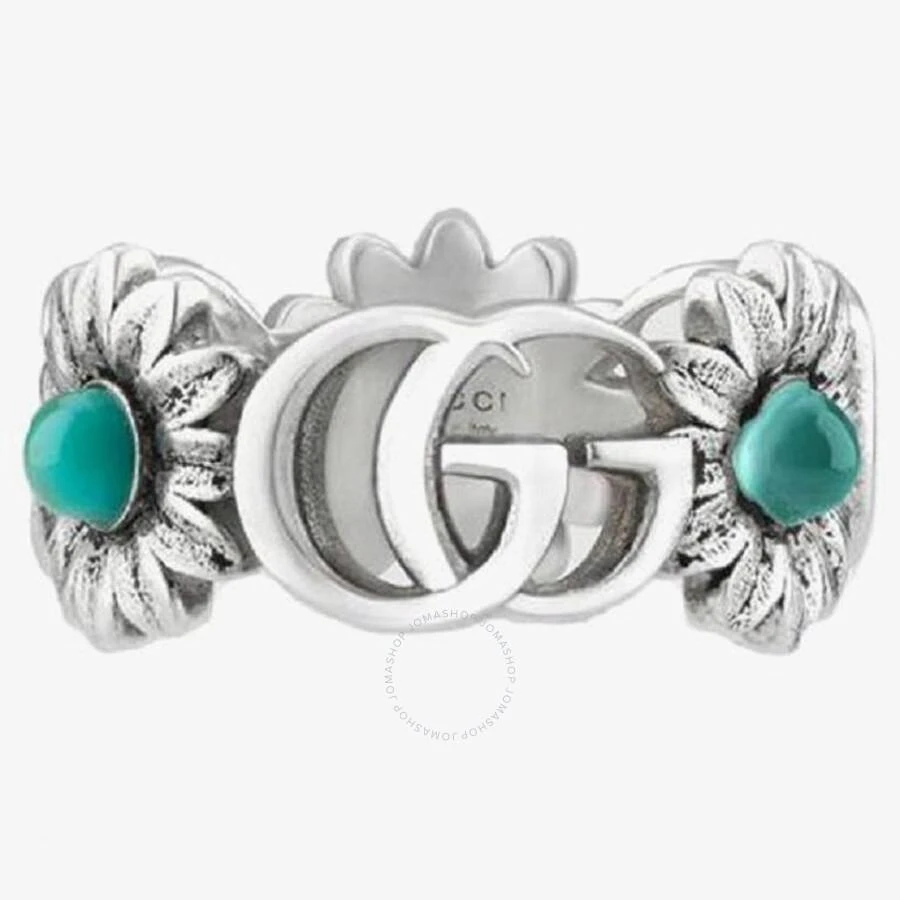 Gucci GG Marmont Silver Turquoise  Flower Ring 2