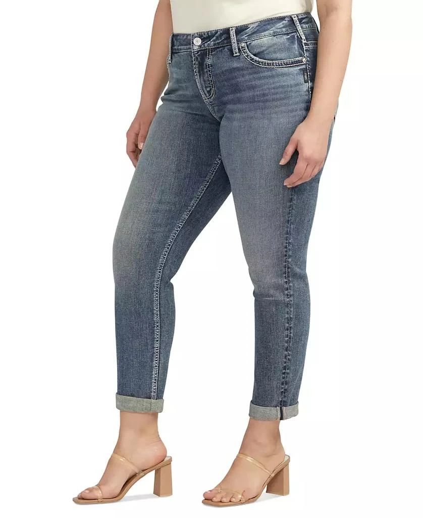 Silver Jeans Co. Trendy  Plus Size Girlfriend Mid-Rise Slim Jeans 3
