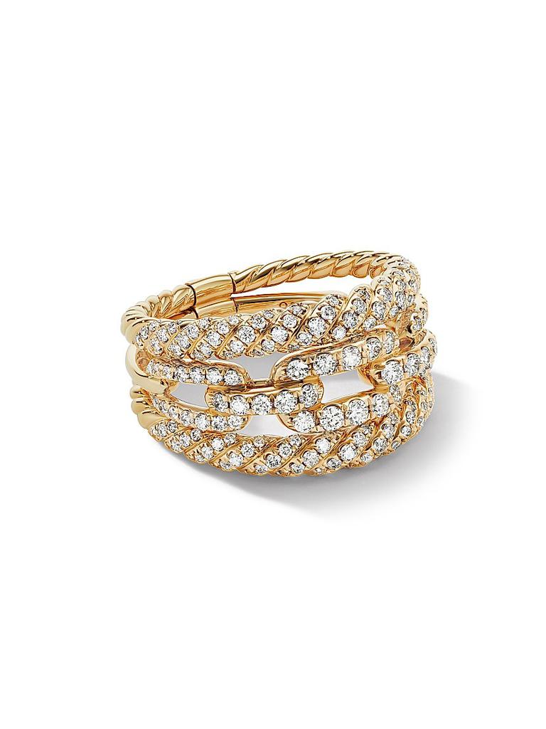David Yurman Stax Three Row Ring in 18K Yellow Gold