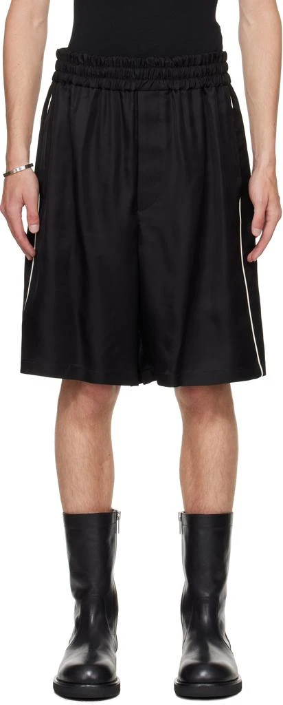 Jil Sander Black Fluid Viscose Shorts 1