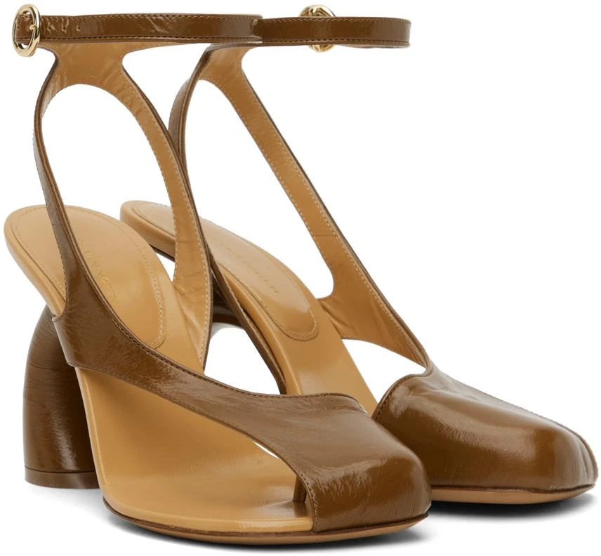 Dries Van Noten Brown Cutout Heeled Sandals 4