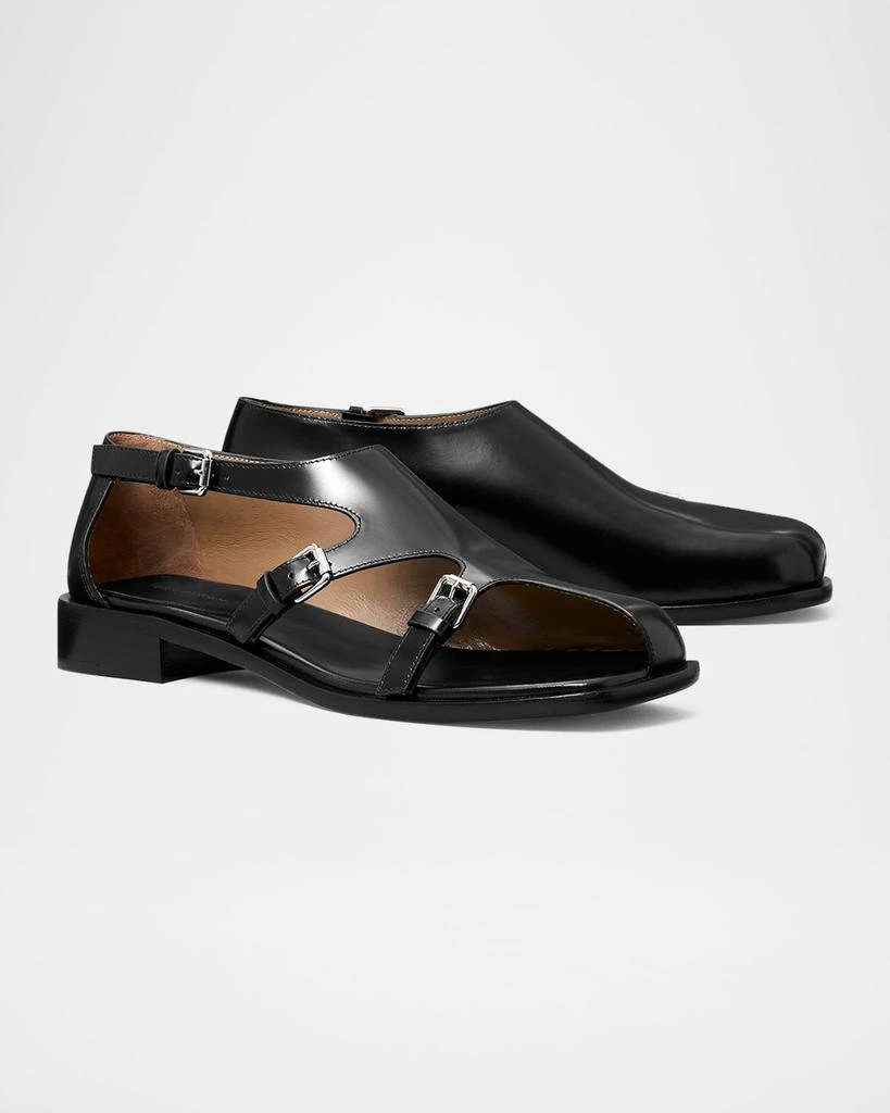 Tory Burch Asymmetrical Multi Monk Leather Loafers 3