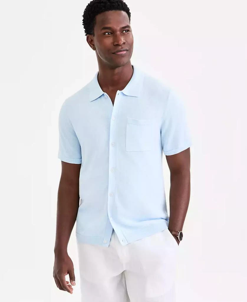 Club Room Men's Short-Sleeve Linen and Cotton Button Sweater Polo Shirt, Macy's Exclusive new arrivals