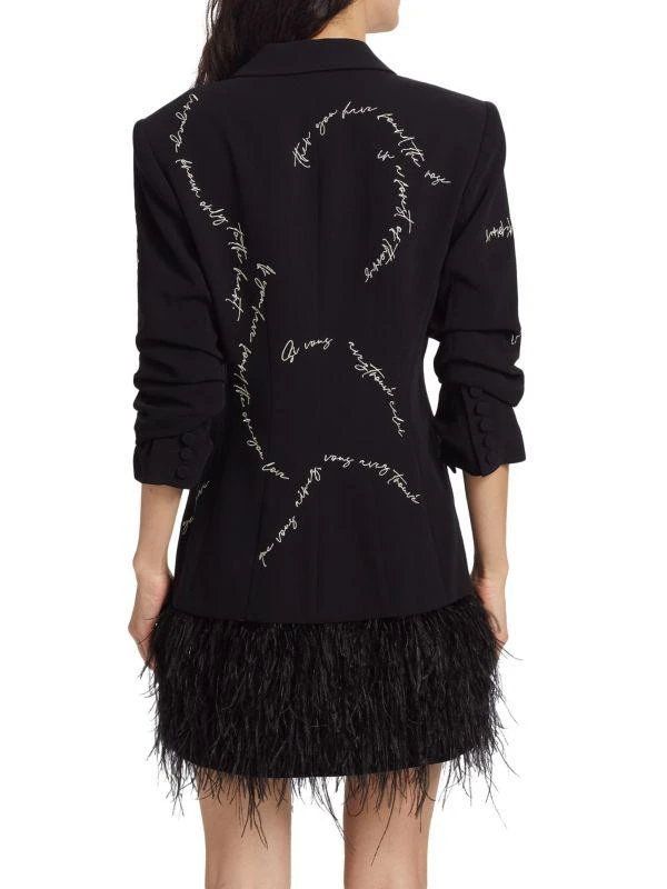 Cinq à Sept Joel Feather-Trimmed Blazer Dress 2