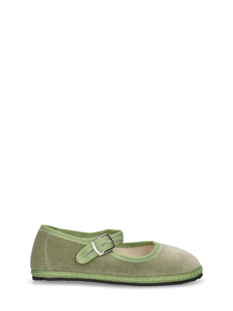 VIBI VENEZIA Cotton Velvet Mary Jane Loafers 1