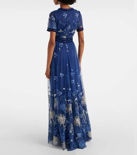 Costarellos Floral embroidered gown 3