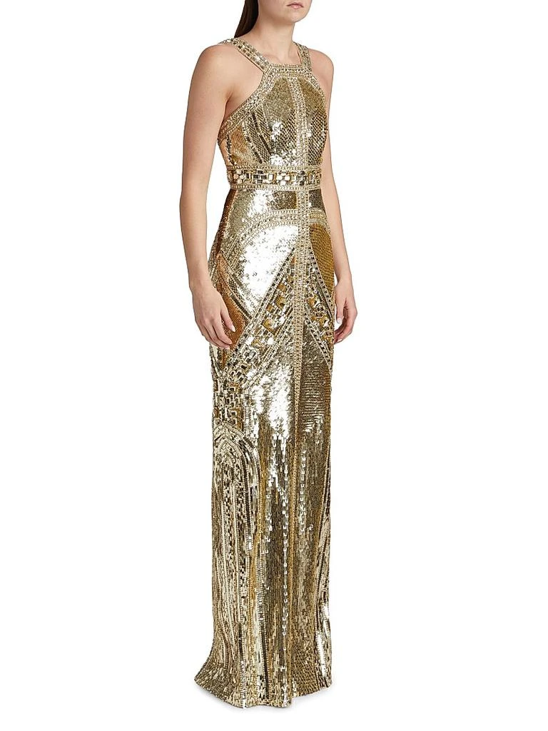 Pamella Roland Sequined Embroidered Gown 4