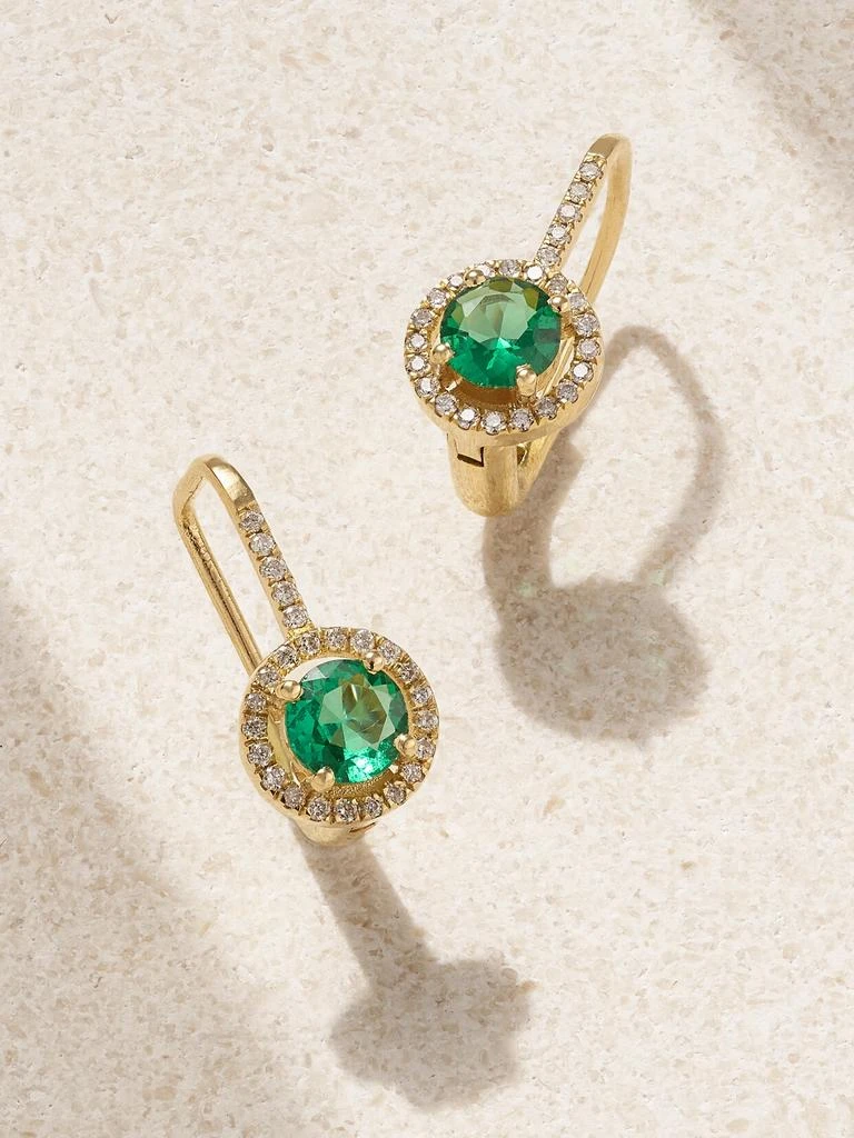 Ileana Makri Waterfall 18k 黄金、祖母绿、钻石耳环 1