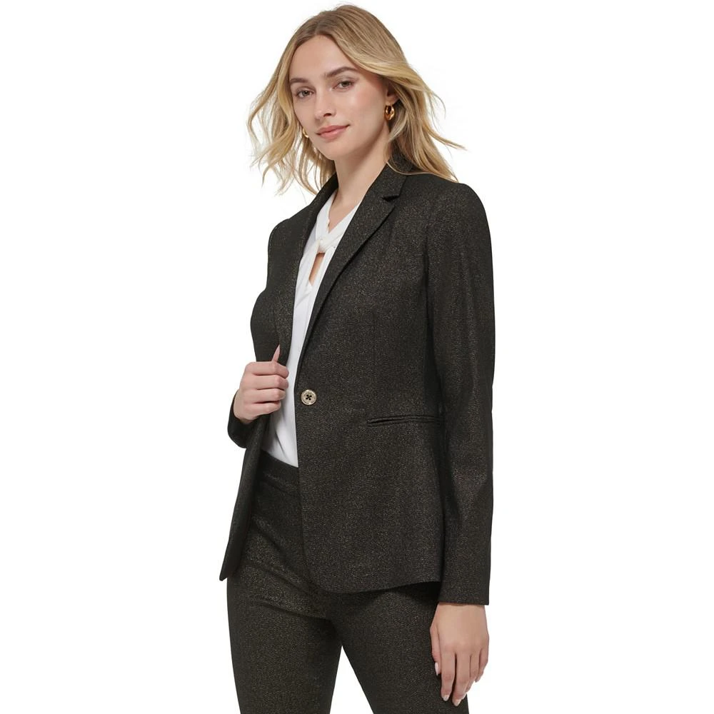 Tommy Hilfiger Women's One-Button Shimmer Blazer 3