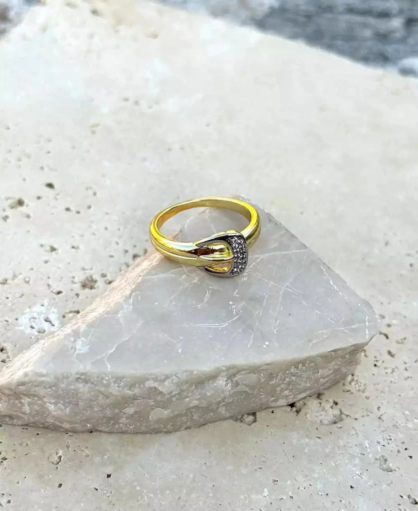 ADORNIA Gold Buckle Band Ring 3