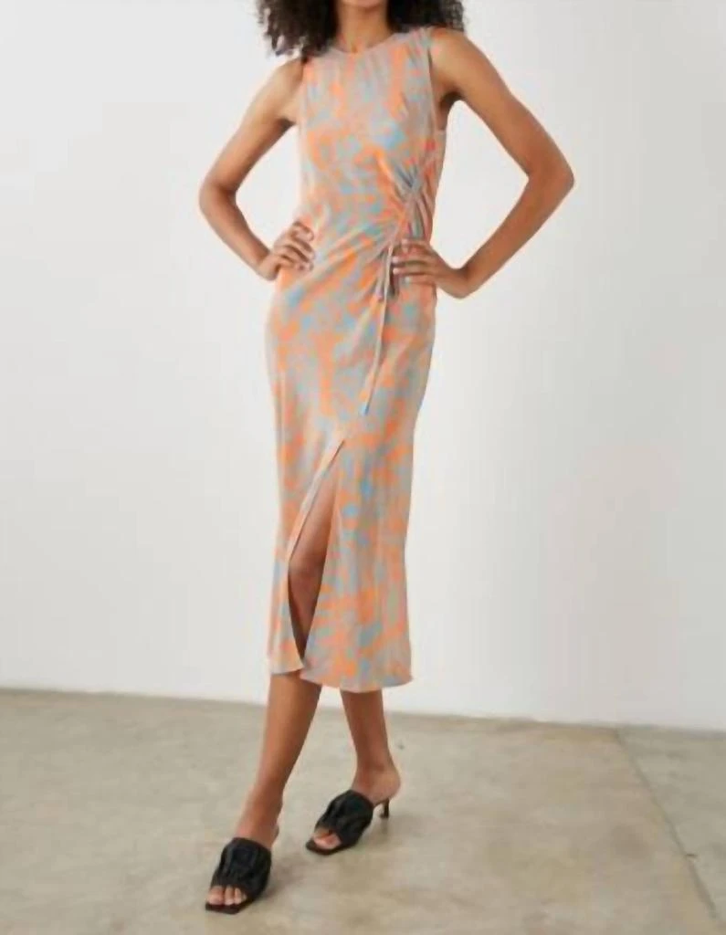 Rails | Gabriella Dress - Orange Diffused Cheetah | Luxury Satin | Size L | Women's Dresses