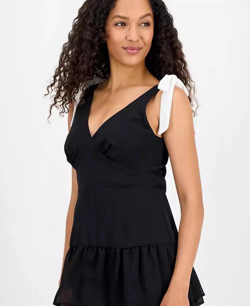 julia jordan Women's V-Neck Tiered-Ruffle-Trim Chiffon Dress 3