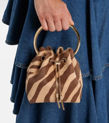 Jimmy Choo Bon Bon Small calf hair bucket bag 2