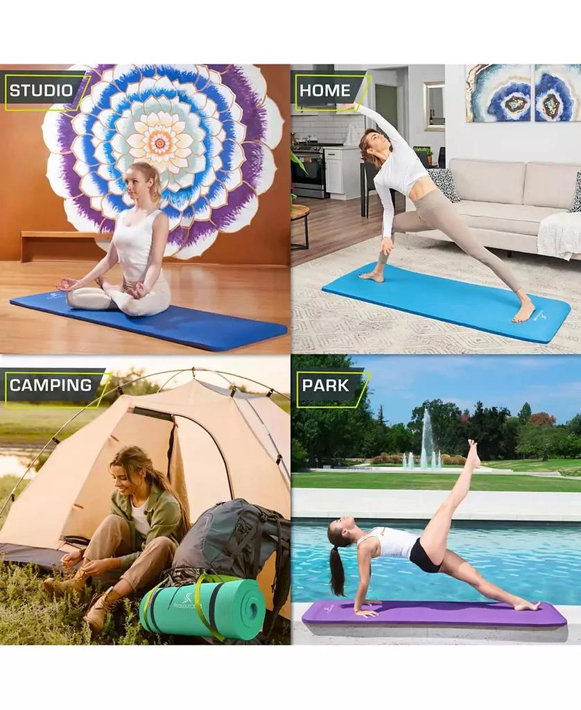 ProsourceFit Extra Thick Yoga and Pilates Mat with Sling, 1" 6