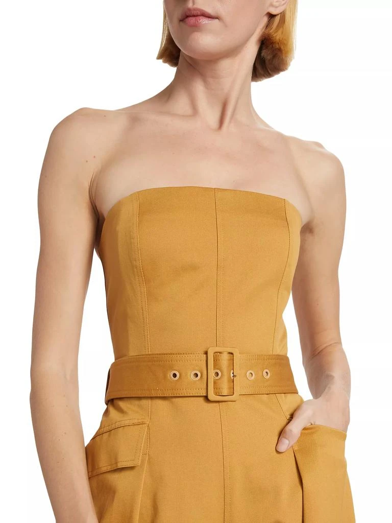 A.L.C. Presley Belted Cotton Strapless Jumpsuit 6