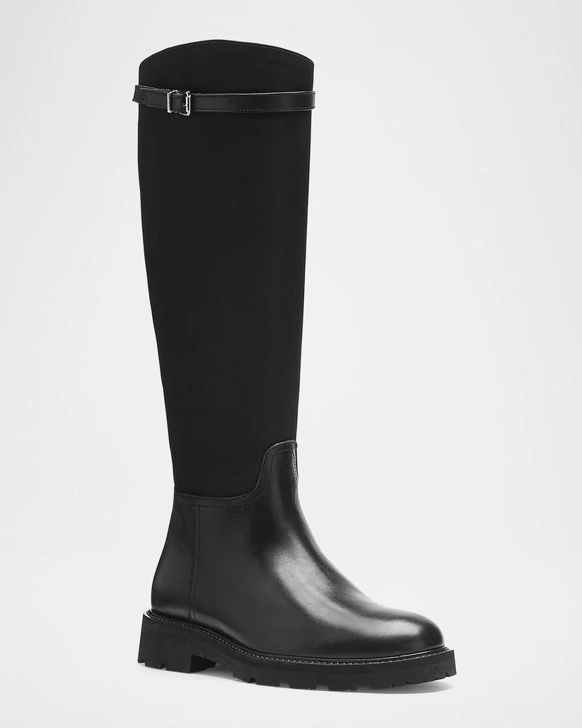 La Canadienne Quintin Nylon Leather Buckle Riding Boots 2