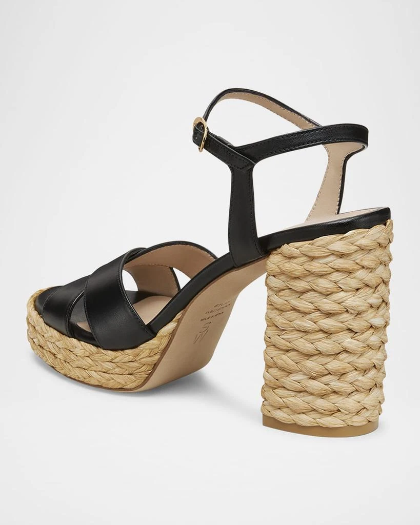Stuart Weitzman Dayna Leather Crisscross Platform Sandals 4