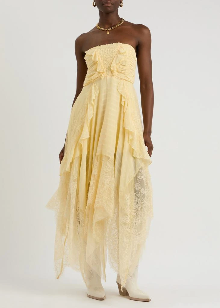 Free People Sheer Bliss lace-panelled chiffon midi dress 6
