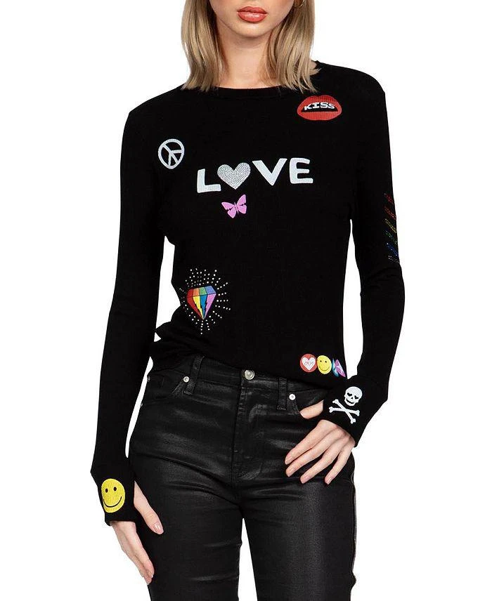 Lauren Moshi MCKINLEY #1 LOVE Color Crystal 
Stud Embellishments Top