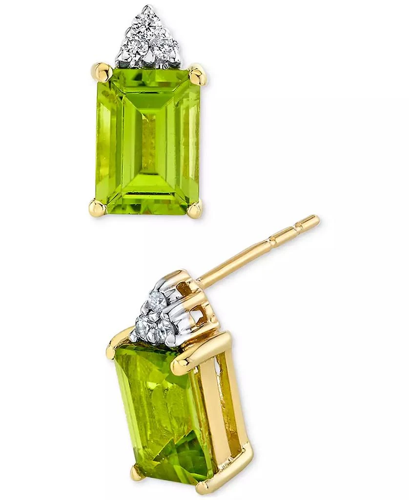 Peridot (2-1/10 ct. t.w.) & Diamond Accent Stud Earrings in 14k Yellow Gold
