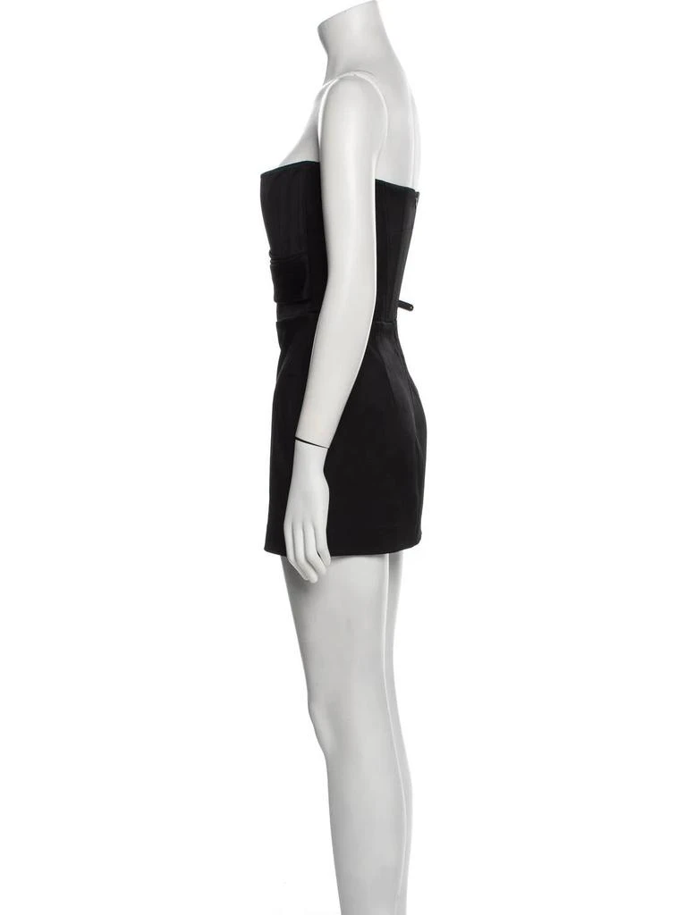 Alex Perry Satin Crepe Strapless Corset Drape Mini Dress In Black 4