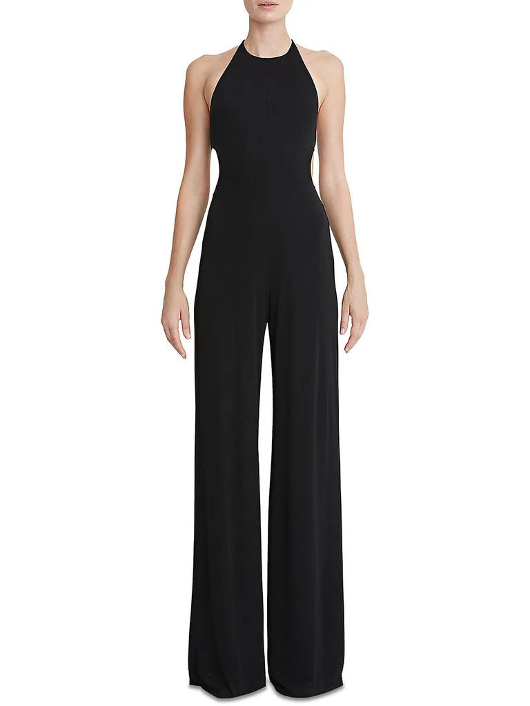 HALSTON Alexis Womens Jersey Cut-Out Jumpsuit 1