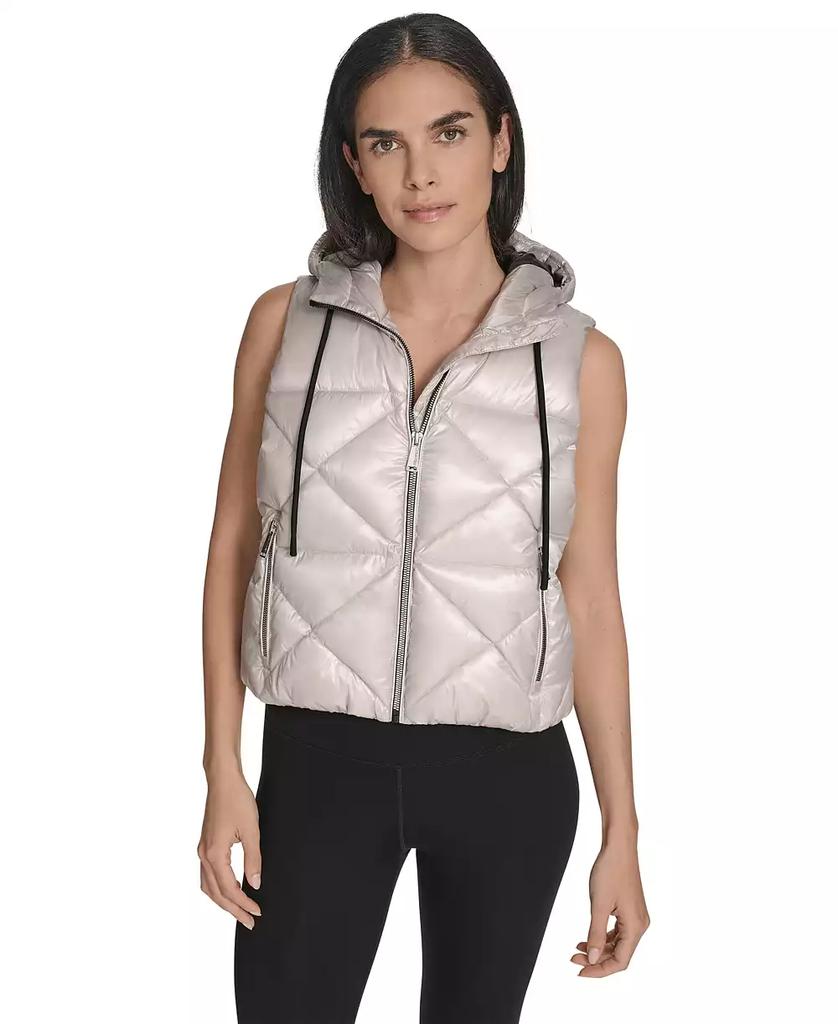 Calvin Klein Women's Performance Diamond Quilt Hooded Puffer Vest