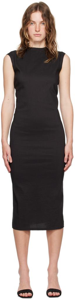 ISSEY MIYAKE Black Membrane Midi Dress