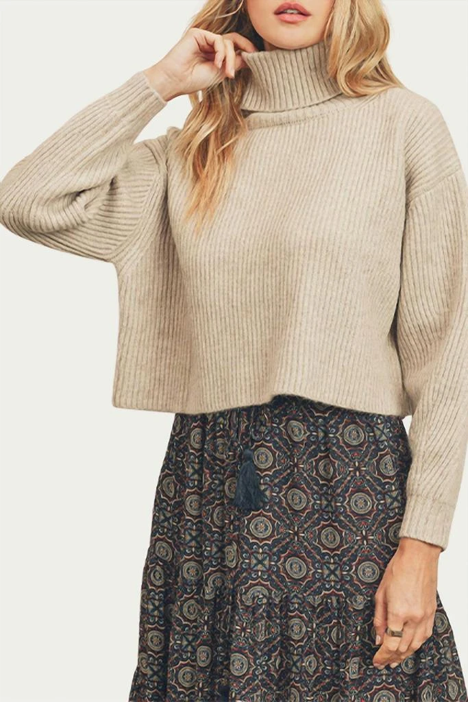 Dress Forum RIBBED-KNIT CROPPED TURTLENECK SWEATER 1