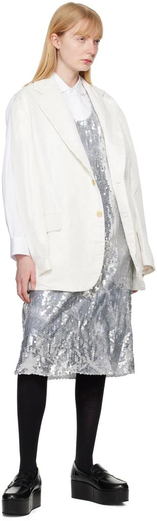 Black Comme des Garçons Silver Sequin Midi Dress 4