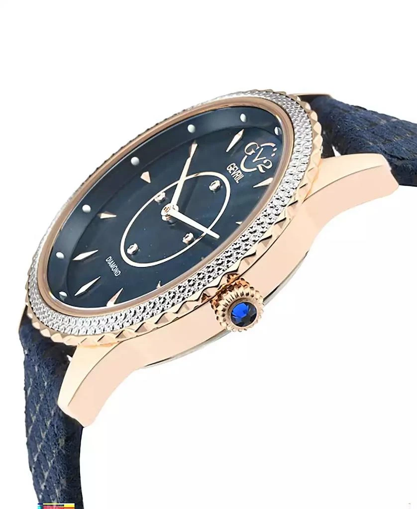 Gevril Women's Swiss Quartz Siena Blue Leather Watch 38mm 2