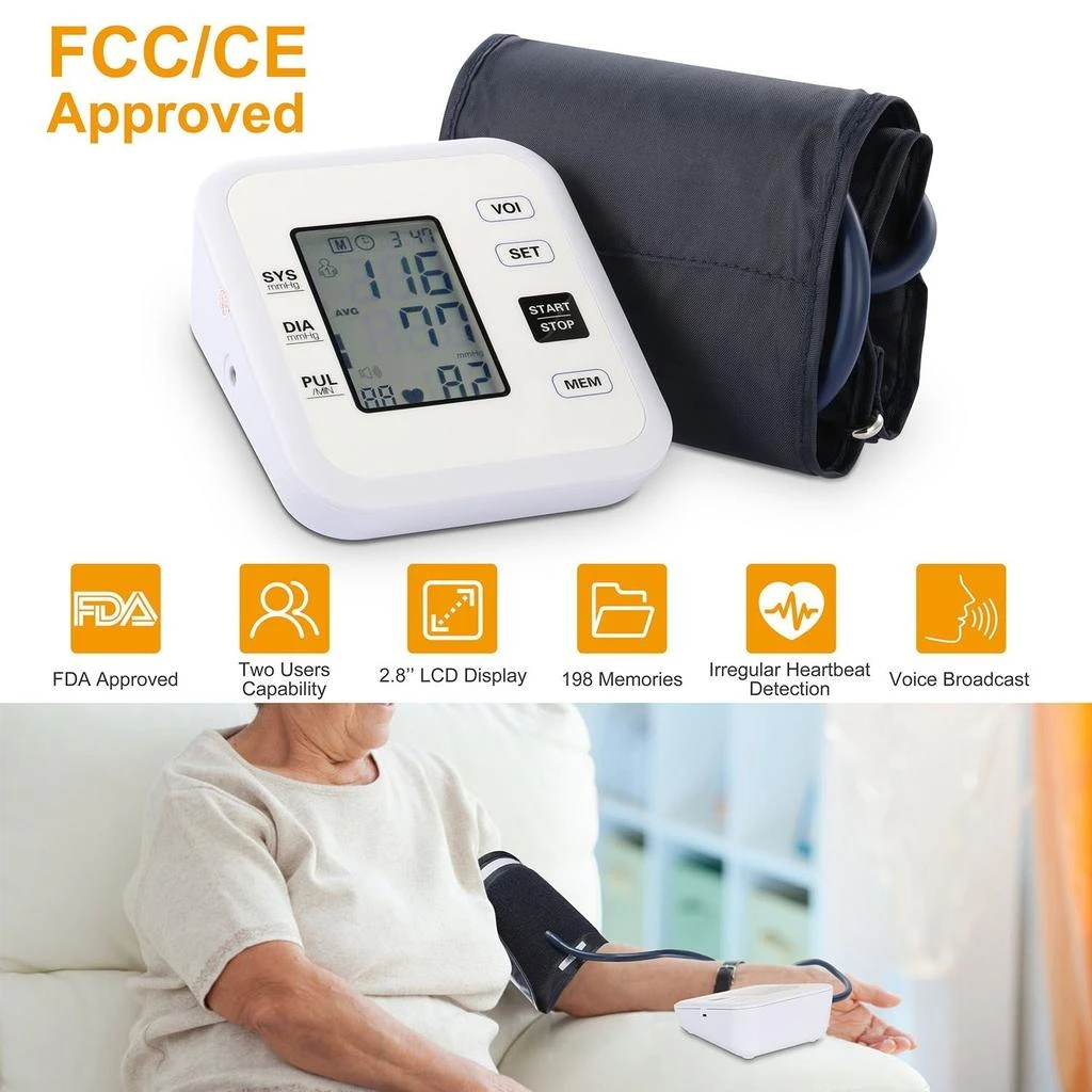 VANDL Arm Blood Pressure Monitor with Adjustable Cuff (8.7in-12.6in) Irregular Heartbeat Detector 4