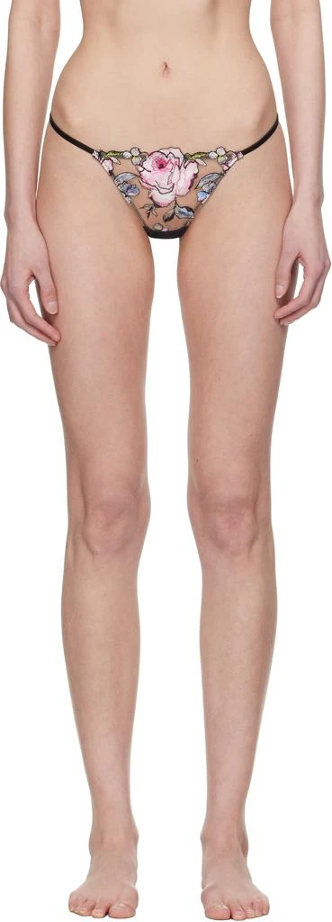 Fleur du Mal Multicolor Fidelia Embroidery V-String Thong 1