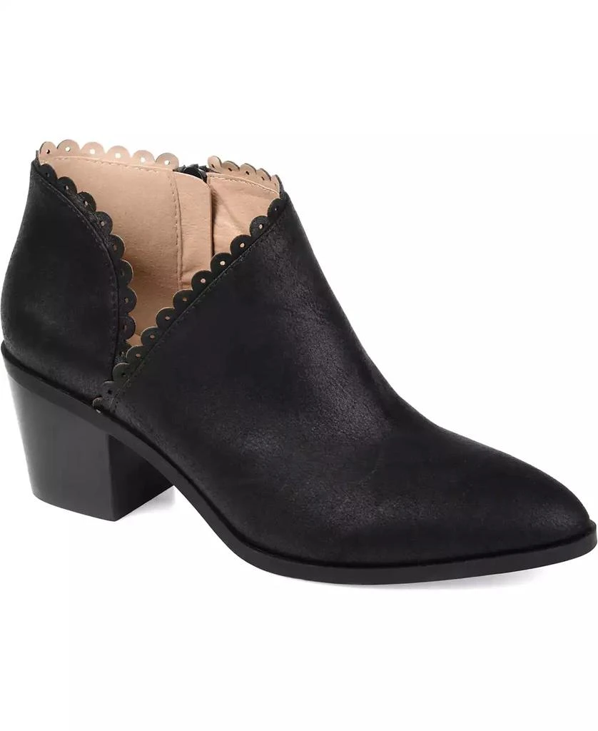 Journee Collection Women's Tessa Scalloped Block Heel Booties 1