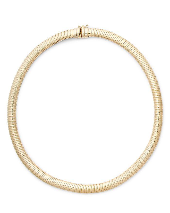 Alberto Amati 14K Yellow Gold Tubogas Collar Necklace, 18"