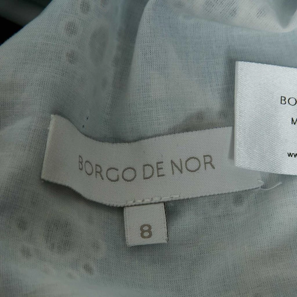 Borgo de Nor Borgo De Nor Blue Floral Print Broderie Anglaise Cotton Rhea Crop Top S 4