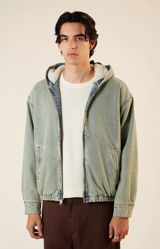 PacSun Light Indigo Hooded Denim Jacket 1