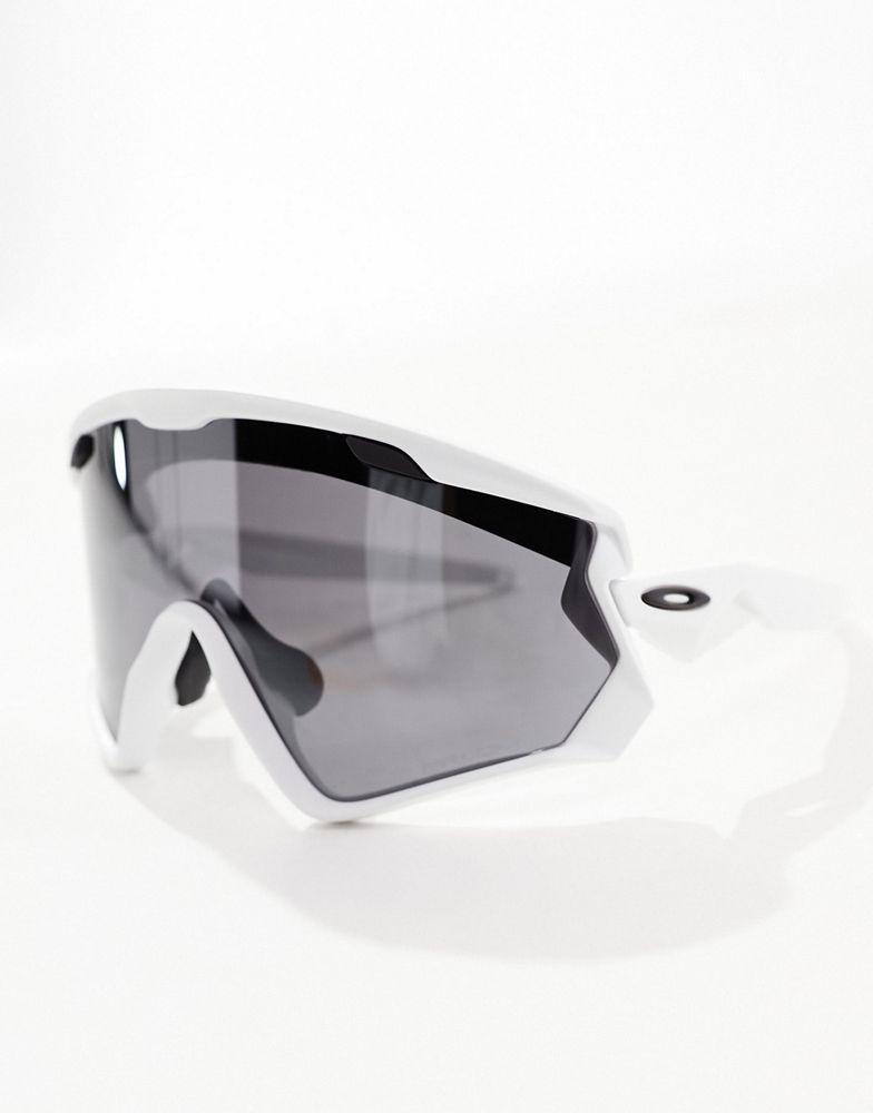 Oakley Oakley wind jacket 2.0 shield sunglasses in white - Free