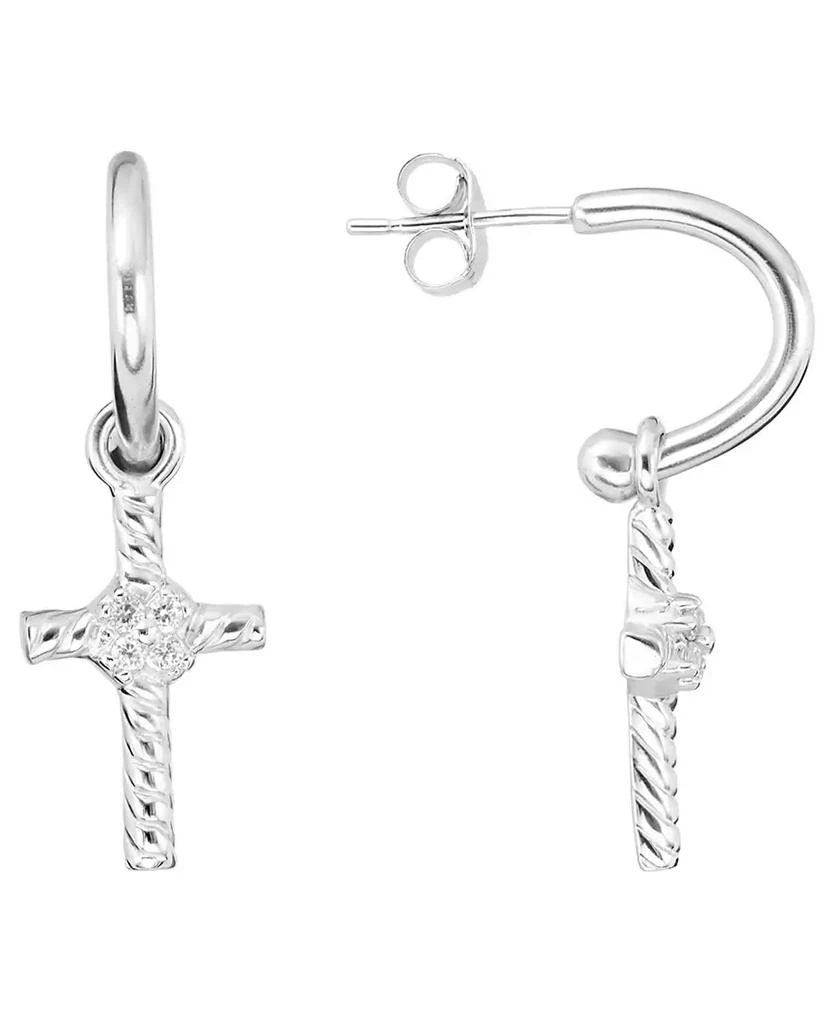 Macy
s Cubic Zirconia Hoop Earrings (0.08 ct. t.w.) in Sterling Silver